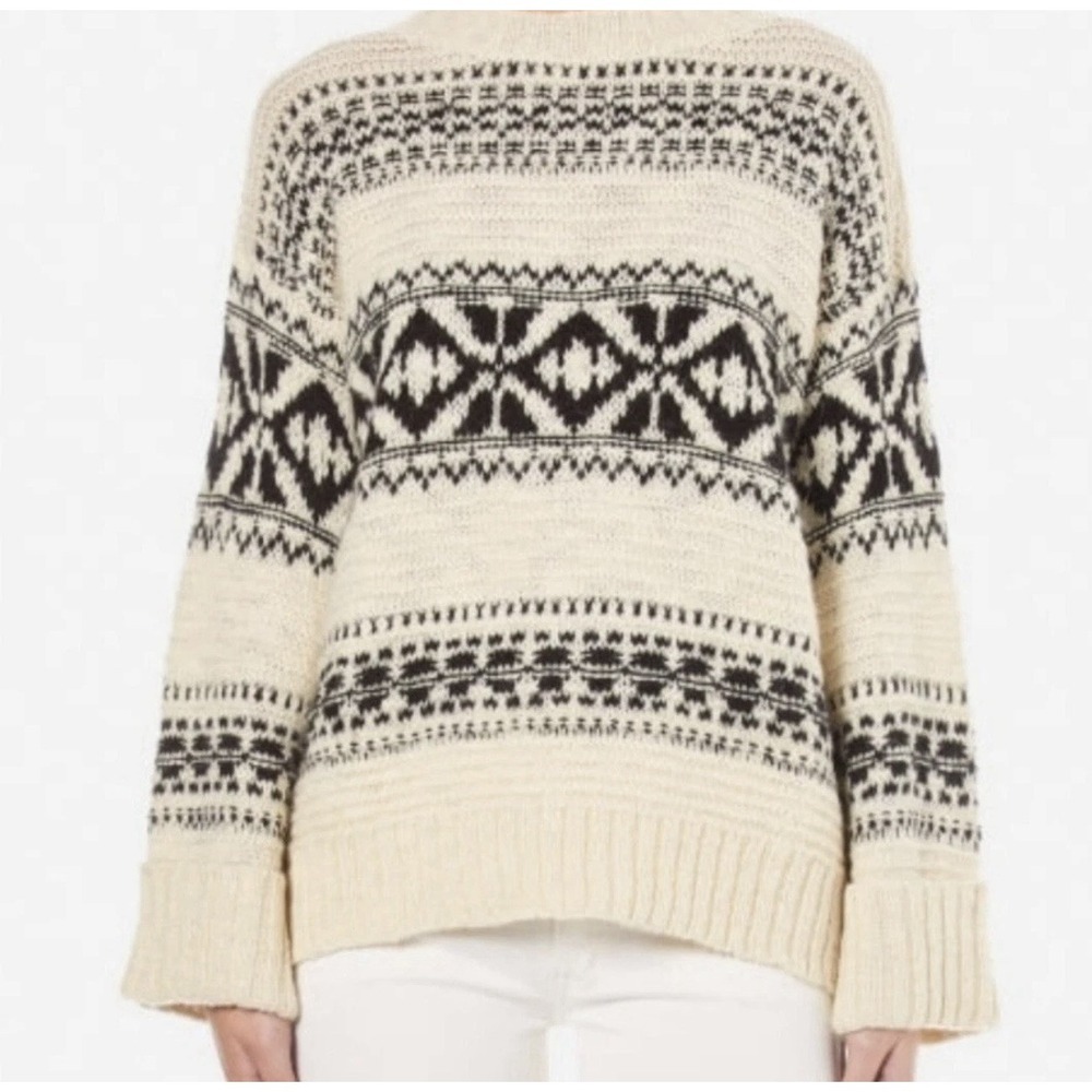 Polo Ralph Lauren Nordic Wool Alpaca Blend Sweater Winter Cream Size Small